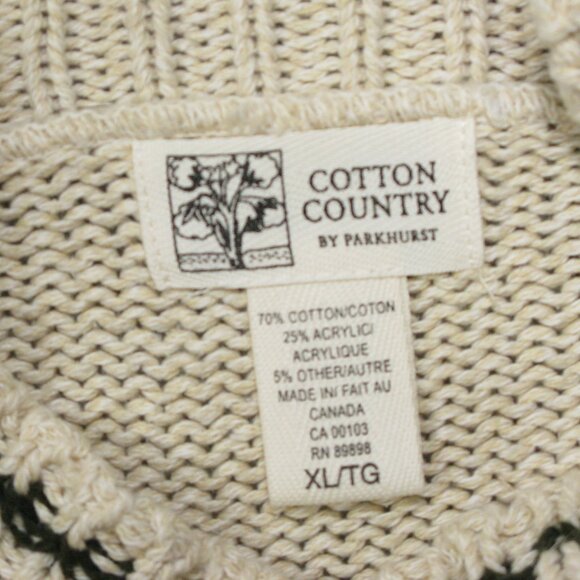 Cotton Country by Parkhurst Pine Tree Design Sweater Size XL - Picture 6 of 6